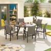 Nova Outdoor Fabric Hugo Light Grey 6 Seat Round Dining Set