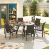 Nova Outdoor Fabric Hugo Dark Grey 6 Seat Round Dining Set