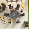 Nova Outdoor Fabric Hugo Dark Grey 6 Seat Round Dining Set