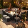 Nova Garden Furniture Cambridge Grey Weave Left Hand Reclining Corner Dining Set with Firepit