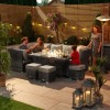 Nova Garden Furniture Cambridge Grey Weave Left Hand Reclining Corner Dining Set with Firepit