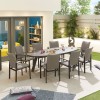 Nova Outdoor Fabric Hugo Light Grey 8 Seat Oval Dining Set