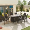 Nova Outdoor Fabric Hugo Dark Grey 8 Seat Oval Dining Set with Firepit