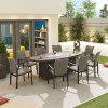 Nova Outdoor Fabric Hugo Light Grey 8 Seat Oval Dining Set with Firepit