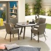 Nova Outdoor Fabric Genoa Light Grey 4 Seat Round Dining Set