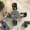 Nova Outdoor Fabric Genoa Dark Grey 4 Seat Round Dining Set