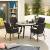 Nova Outdoor Fabric Genoa Dark Grey 4 Seat Round Dining Set