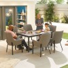 Nova Outdoor Fabric Genoa Light Grey 6 Seat Rectangular Dining Set