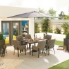 Nova Outdoor Fabric Genoa Light Grey 6 Seat Rectangular Dining Set