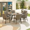 Nova Outdoor Fabric Genoa Light Grey 6 Seat Oval Dining Set