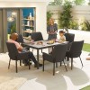 Nova Outdoor Fabric Genoa Dark Grey 6 Seat Rectangular Dining Set