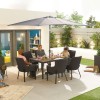 Nova Outdoor Fabric Genoa Dark Grey 6 Seat Rectangular Dining Set