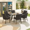 Nova Outdoor Fabric Genoa Dark Grey 6 Seat Oval Dining Set