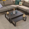 Nova Outdoor Fabric Alessandria Dark Grey Frame Aluminium Corner Sofa Set with Table and Stool