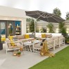 Nova Outdoor Fabric Alessandria White Frame Aluminium 2 x 3 Seat Sofa Set with Armchairs