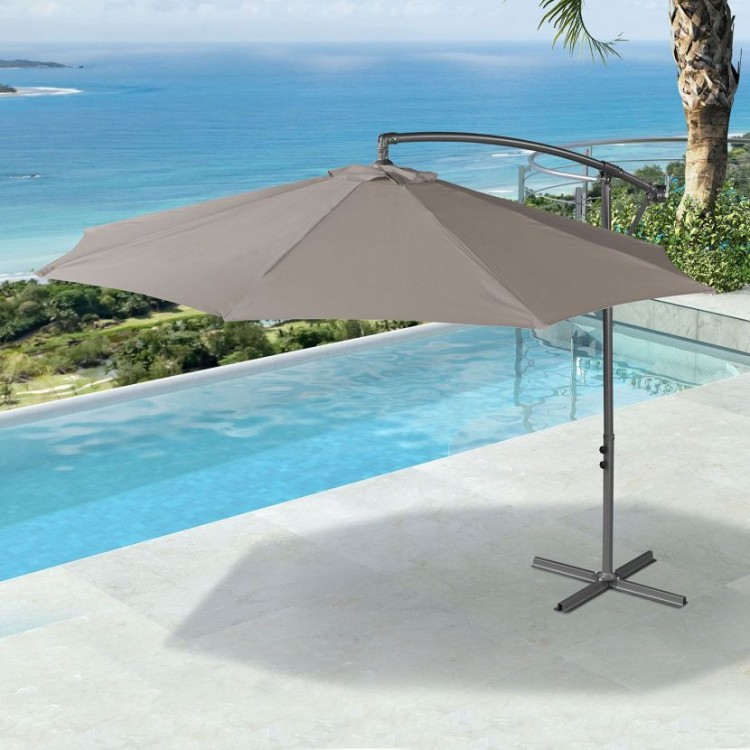 Nova Garden Furniture Barbados Taupe 3m Round Cantilever Parasol