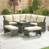 Nova Garden Furniture Cambridge Brown Weave Compact Corner Dining Set with Rising Table