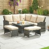 Nova Garden Furniture Cambridge Brown Weave Compact Corner Dining Set with Rising Table