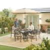 Nova Garden Furniture Cotswold Aluminium 6 Seat Round Dining Set with Lazy Susan