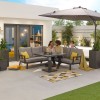 Nova Garden Furniture Vogue Grey Frame Corner Dining Set with Rising Table