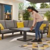 Nova Garden Furniture Vogue Grey Frame Corner Dining Set with Rising Table