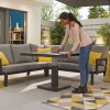 Nova Garden Furniture Vogue Grey Frame Corner Dining Set with Rising Table