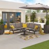 Nova Garden Furniture Vogue Grey Frame Corner Dining Set with Rising Table