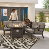 Nova Garden Furniture Vogue Grey Frame Corner Dining Set with Firepit Table