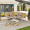 Nova Garden Furniture Vogue White Frame Corner Dining Set with Rising Table