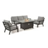 Nova Garden Furniture Black Vogue 3 Seater Sofa Casual Dining Set Cover