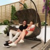 Nova Garden Furniture Brown Rattan Double Hanging Egg Chair