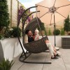 Nova Garden Furniture Brown Rattan Double Hanging Egg Chair