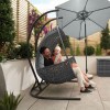 Nova Garden Furniture Grey Rattan Double Hanging Egg Chair