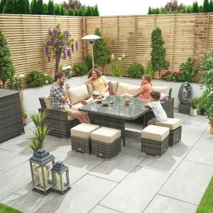 Nova Garden Furniture Cambridge Brown Weave Deluxe Corner Dining Set with Parasol Hole Nova Garden Furniture Cambridge Brown Weave Deluxe Corner Dining Set with Parasol Hole