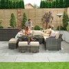Nova Garden Furniture Cambridge Brown Weave Deluxe Corner Dining Set with Parasol Hole