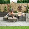 Nova Garden Furniture Cambridge Brown Weave Deluxe Corner Dining Set with Parasol Hole