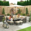 Nova Garden Furniture Cambridge Brown Weave Deluxe Corner Dining Set with Parasol Hole