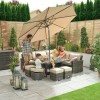 Nova Garden Furniture Cambridge Brown Weave Deluxe Corner Dining Set with Parasol Hole