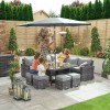 Nova Garden Furniture Cambridge Grey Weave Deluxe Corner Dining Set with Parasol Hole