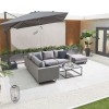 Nova Outdoor Fabric Light Grey Eden Corner Sofa Set with Coffee Table & Footstool