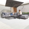 Nova Outdoor Fabric Light Grey Eden Corner Sofa Set with Coffee Table & Footstool