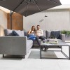 Nova Outdoor Fabric Light Grey Eden Corner Sofa Set with Coffee Table & Footstool