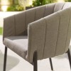 Nova Outdoor Fabric Edge Light Grey 6 Seat Rectangular Dining Set with Firepit