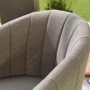 Nova Outdoor Fabric Edge Light Grey 6 Seat Rectangular Dining Set with Firepit