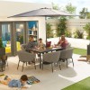 Nova Outdoor Fabric Edge Light Grey 6 Seat Rectangular Dining Set