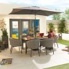 Nova Outdoor Fabric Edge Light Grey 6 Seat Rectangular Dining Set