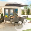 Nova Outdoor Fabric Edge Light Grey 6 Seat Rectangular Dining Set