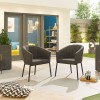 Nova Outdoor Fabric Edge Dark Grey 6 Seat Oval Dining Set