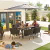 Nova Outdoor Fabric Edge Dark Grey 6 Seat Rectangular Dining Set