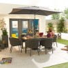 Nova Outdoor Fabric Edge Dark Grey 6 Seat Rectangular Dining Set